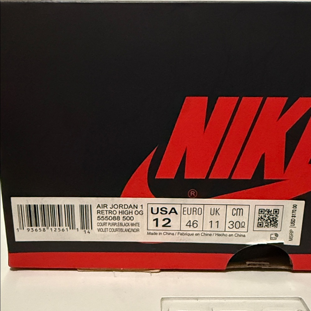 Nike Air Jordan 1 Retro
Court Purple
(FIRM ON PRICE) - Picture 2 of 9